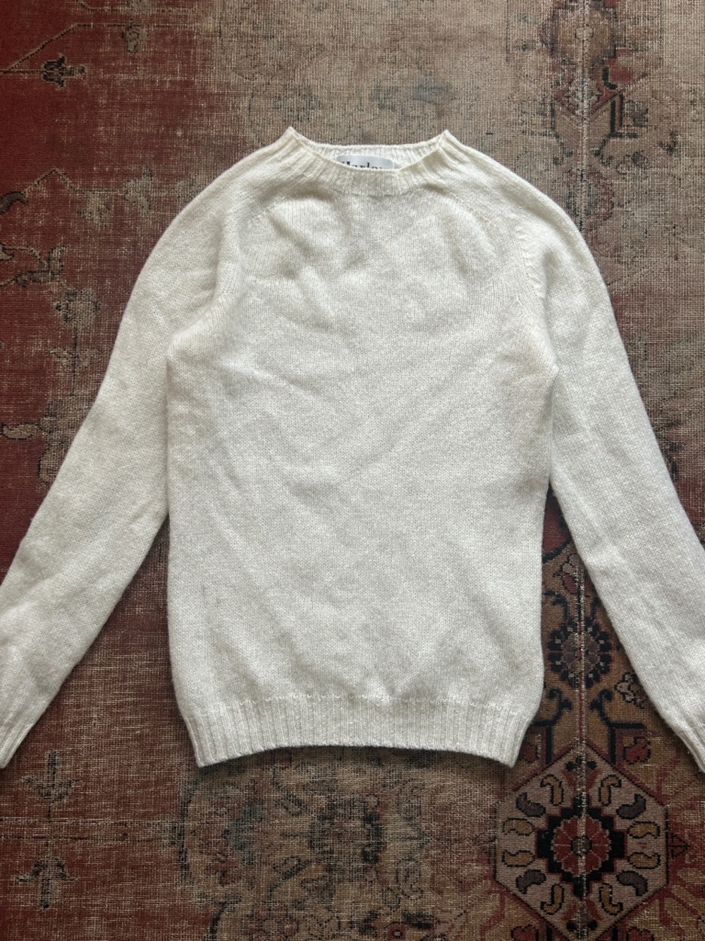 White Harley of Scotland 100% Shetland Wool Sweater